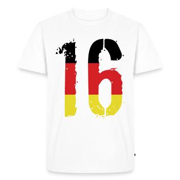 Maillot 16 numéros Allemagne - T-shirt Premium bio Homme - blanc - Devant - Nico (187cm)