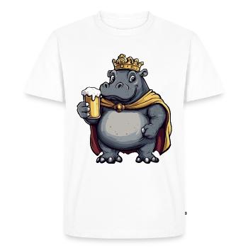 Hippopotame Bière Drôle - T-shirt Premium bio Homme - blanc - Devant - Nico (187cm)