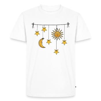 Soleil lune et étoiles - T-shirt Premium bio Homme - blanc - Devant - Nico (187cm)