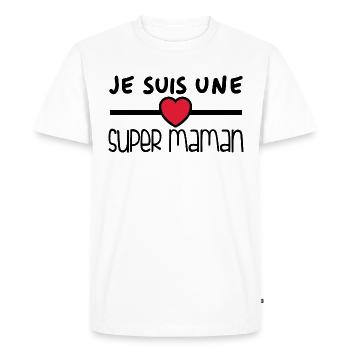 Je suis une super maman - T-shirt Premium bio Homme - blanc - Devant - Nico (187cm)