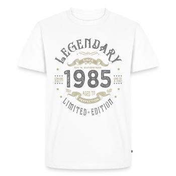 1985 Anniversaire legendary Né 1985 - T-shirt Premium bio Homme - blanc - Devant - Nico (187cm)