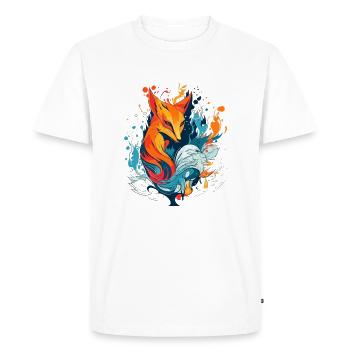 Le Renard Phoenix - T-shirt Premium bio Homme - blanc - Devant - Nico (187cm)