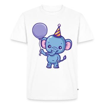 Bande dessinée d’anniversaire mammouth - T-shirt Premium bio Homme - blanc - Devant - Nico (187cm)