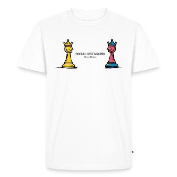 Distance sociale : Édition Échecs - T-shirt Premium bio Homme - blanc - Devant - Nico (187cm)