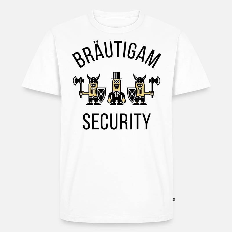 Bräutigam Security Wikinger (JGA / POS) - Männer Premium Bio T-Shirt - Weiß