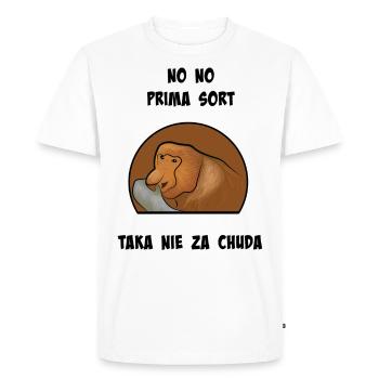 Proboscis Janusz. Thick. Scrag. Funny. - Men's Premium Organic T-Shirt - white - Front - Nico (187cm)