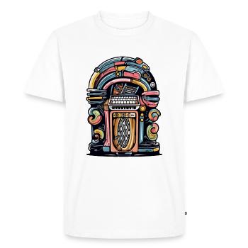 Juke box des années 70 n°2 - T-shirt Premium bio Homme - blanc - Devant - Nico (187cm)