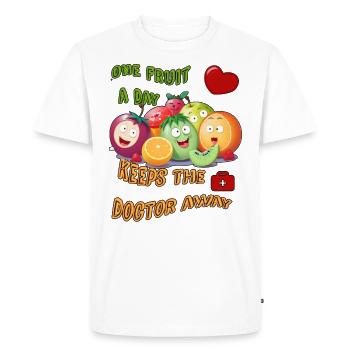 Amateur de fruits - T-shirt Premium bio Homme - blanc - Devant - Nico (187cm)