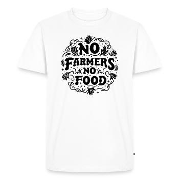 Pas d’agriculteurs pas de nourriture - T-shirt Premium bio Homme - blanc - Devant - Nico (187cm)