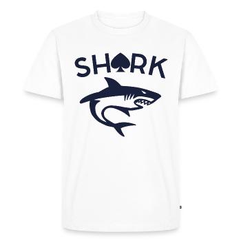 SHARK POKER - T-shirt Premium bio Homme - blanc - Devant - Nico (187cm)