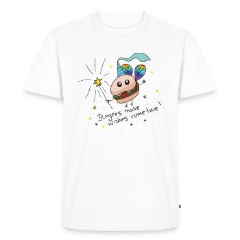 Burger Fee - Men's Premium Organic T-Shirt - white - Front - Nico (187cm)