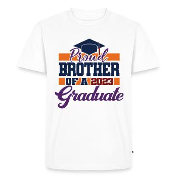 Proud Brother Of A 2023 Graduate Graduation Gift - Men's Premium Organic T-Shirt - white - Front - Nico (187cm)