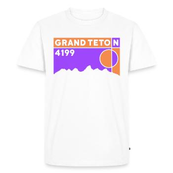 Grand Teton Finisher randonnée Wyoming cadeau souvenir - T-shirt Premium bio Homme - blanc - Devant - Nico (187cm)