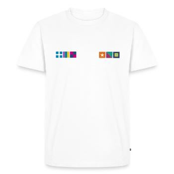 Trousse Chemise Les Portes en Ré - T-shirt Premium bio Homme - blanc - Devant - Nico (187cm)