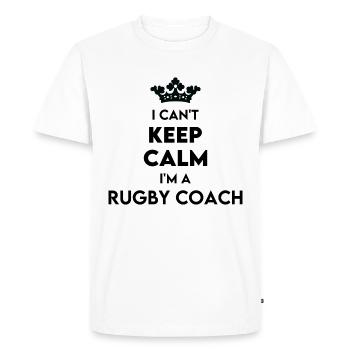 Profession – I Can't Keep Calm I'm A Rugby Coach - Men's Premium Organic T-Shirt - white - Front - Nico (187cm)