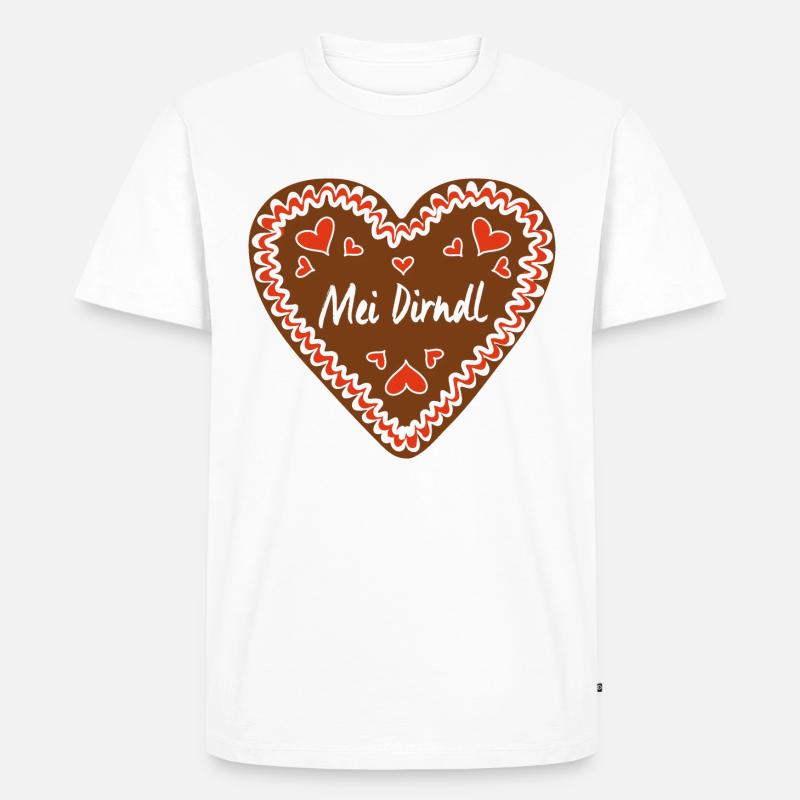 Mei Dirndl Lebkuchenherz - Männer Premium Bio T-Shirt - Weiß