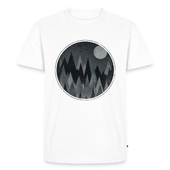 Black & White Triangles Abstract mountains design - Men's Premium Organic T-Shirt - white - Front - Nico (187cm)