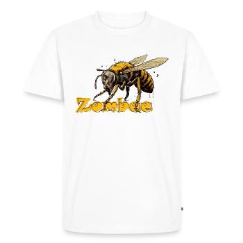 Zombie Bee - Zombee - Zombies - Insects - Honey - Men's Premium Organic T-Shirt - white - Front - Nico (187cm)