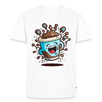 Améliorez votre espresso - T-shirt Premium bio Homme - blanc - Devant - Nico (187cm)