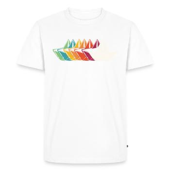 Capitaine de bateau en papier - T-shirt Premium bio Homme - blanc - Devant - Nico (187cm)