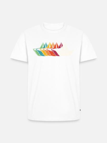 Paper Boat Captain - Men's Premium Organic T-Shirt - white