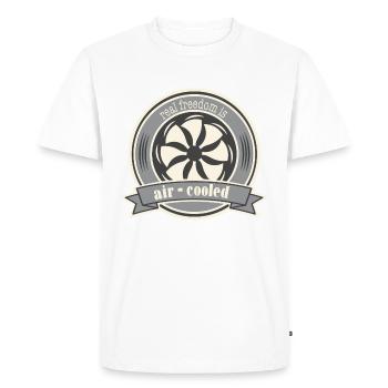 Oldtimer Luftgekühlter Boxermotor Spruch Freiheit - Männer Premium Bio T-Shirt - Weiß - Vorne - Nico (187cm)