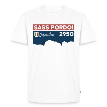 Sass Pordoi Pordoi Randonnée Sella Dolomites - T-shirt Premium bio Homme - blanc - Devant - Nico (187cm)