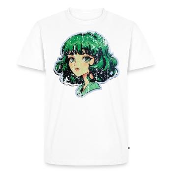 Green Kawaii Anime / Manga Girl - Men's Premium Organic T-Shirt - white - Front - Nico (187cm)