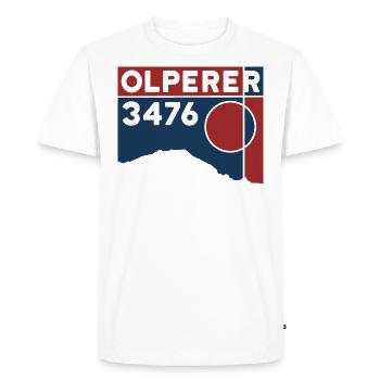 Olperer North Ridge Bridge Crossing Hike - Men's Premium Organic T-Shirt - white - Front - Nico (187cm)