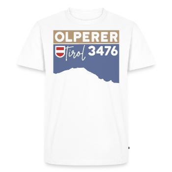 Olperer Tirol North Ridge Crossing Hike - Men's Premium Organic T-Shirt - white - Front - Nico (187cm)