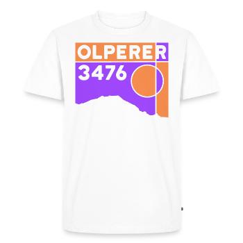 Olperer North Ridge Bridge Crossing Hike - Men's Premium Organic T-Shirt - white - Front - Nico (187cm)