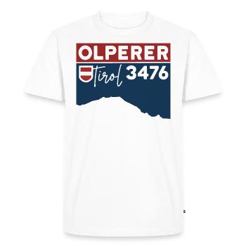 Olperer North Ridge Bridge Crossing Hike - Men's Premium Organic T-Shirt - white - Front - Nico (187cm)