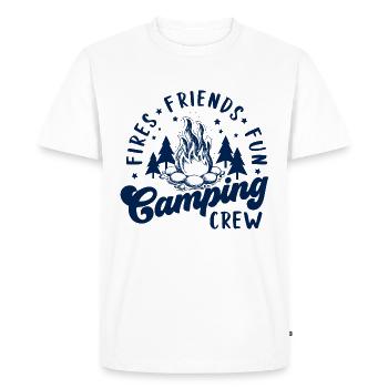 Fires Friends Fun Camping Crew - Men's Premium Organic T-Shirt - white - Front - Nico (187cm)