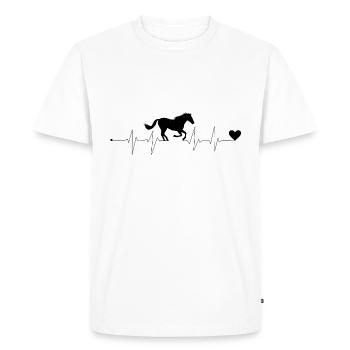 Heartbeat Horse Riding Rider Heart Girl Woman - Men's Premium Organic T-Shirt - white - Front - Nico (187cm)