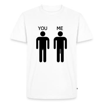 You me funny design black idée de cadeau - T-shirt Premium bio Homme - blanc - Devant - Nico (187cm)