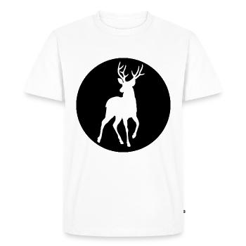 Symbole de la forêt de cerfs - T-shirt Premium bio Homme - blanc - Devant - Nico (187cm)