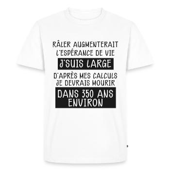 Je Râle Et Je Suis En Bonne Santé Humour - T-shirt Premium bio Homme - blanc - Devant - Nico (187cm)
