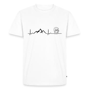 Heartbeat mountains beer - Men's Premium Organic T-Shirt - white - Front - Nico (187cm)