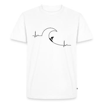 Battement de coeur de surf - T-shirt Premium bio Homme - blanc - Devant - Nico (187cm)