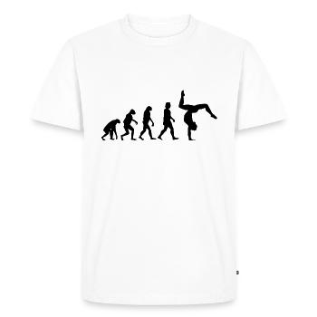 Evolution du poirier de gymnastique - T-shirt Premium bio Homme - blanc - Devant - Nico (187cm)