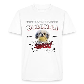 Chemise Bolonka - chemise chien - T-shirt Premium bio Homme - blanc - Devant - Nico (187cm)