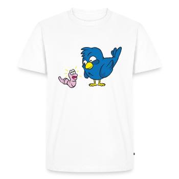 der frühe Vogel - Männer Premium Bio T-Shirt - Weiß - Vorne - Nico (187cm)