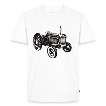 tractor - Men's Premium Organic T-Shirt - white - Front - Nico (187cm)