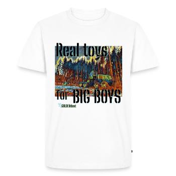 HARVESTER - Forestry tractor for him XO501 - Men's Premium Organic T-Shirt - white - Front - Nico (187cm)