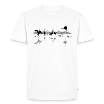 Grues dans l'eau - T-shirt Premium bio Homme - blanc - Devant - Nico (187cm)