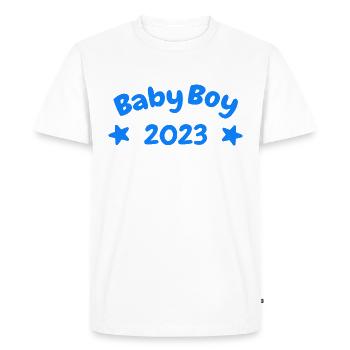 Baby Boy 2023 Design - T-shirt Premium bio Homme - blanc - Devant - Nico (187cm)