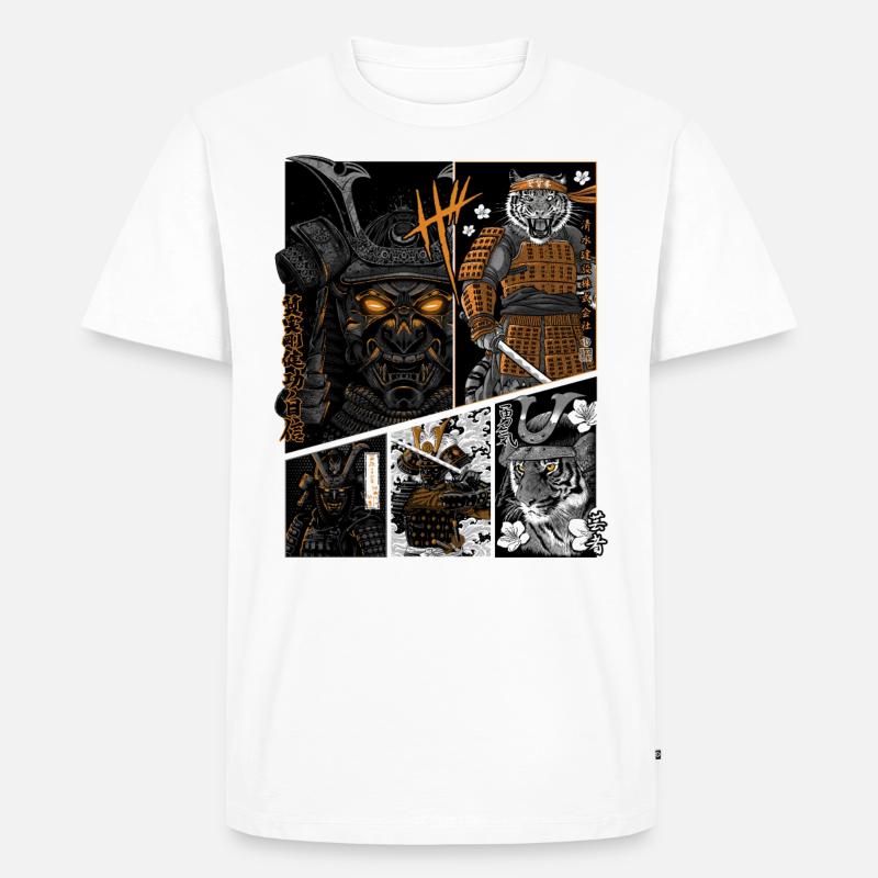 Tiger Samurai comic - Men's Premium Organic T-Shirt - white