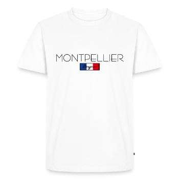 MONTPELLIER FRANCE HOLIDAY SUMMER PARTY (b) - T-shirt Premium bio Homme - blanc - Devant - Nico (187cm)