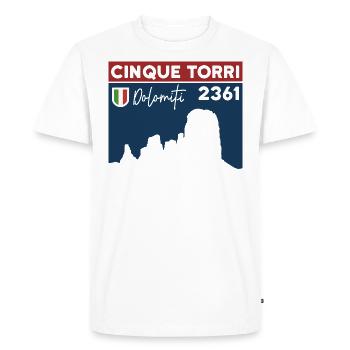 Cinque Torri Randonnée Cinq Tours Dolomites - T-shirt Premium bio Homme - blanc - Devant - Nico (187cm)