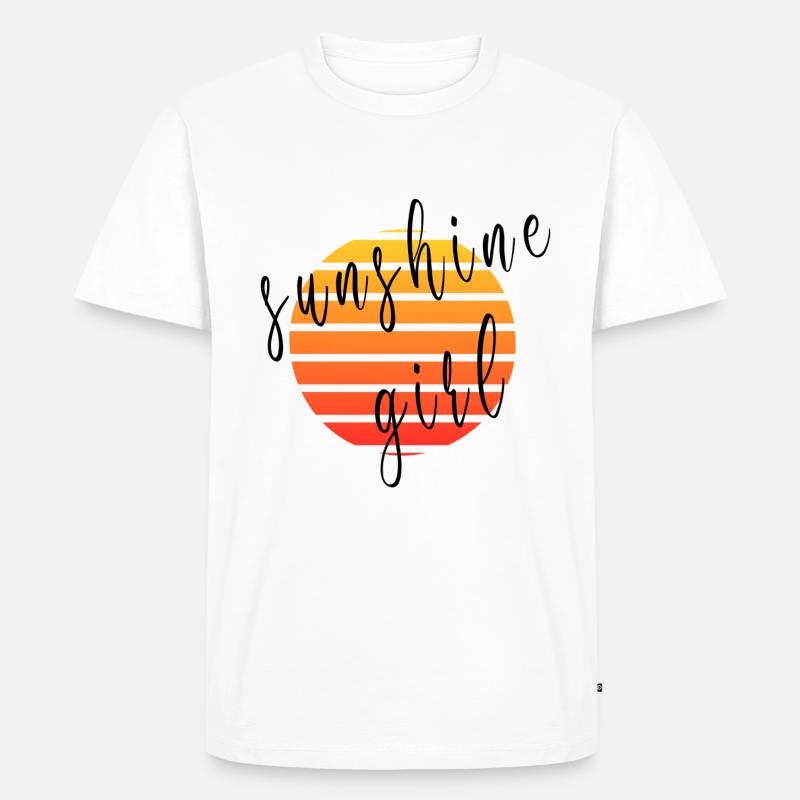 Sonnenschein Mädchen - Männer Premium Bio T-Shirt - Weiß